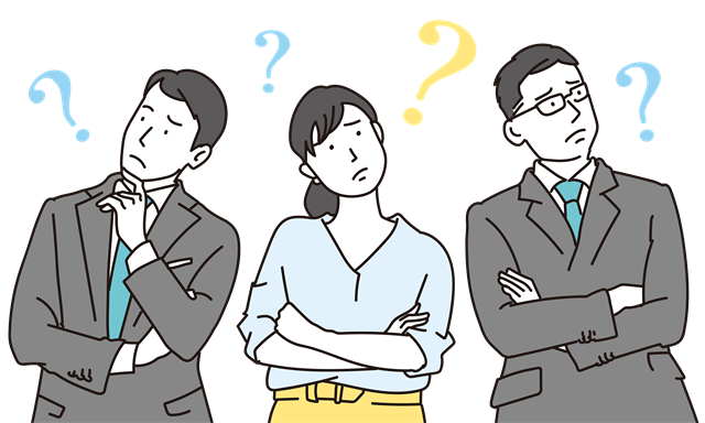 悩む男女のイラスト
